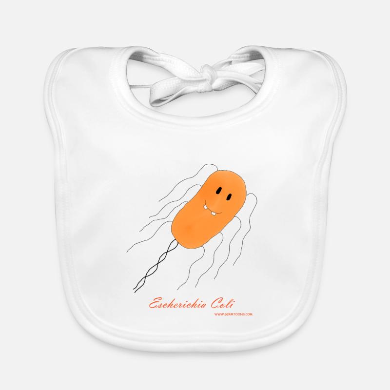 E. coli / Escherichia coli - bactérie - Bavoir bio Bébé - blanc