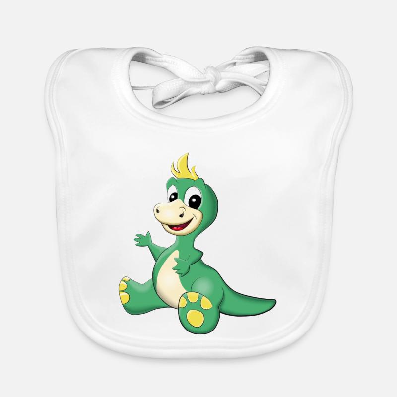 sitzender süßer Dino Baby Bio-Lätzchen