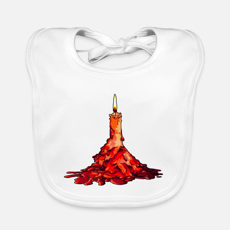 Candle red Christmas Organic Baby Bibs