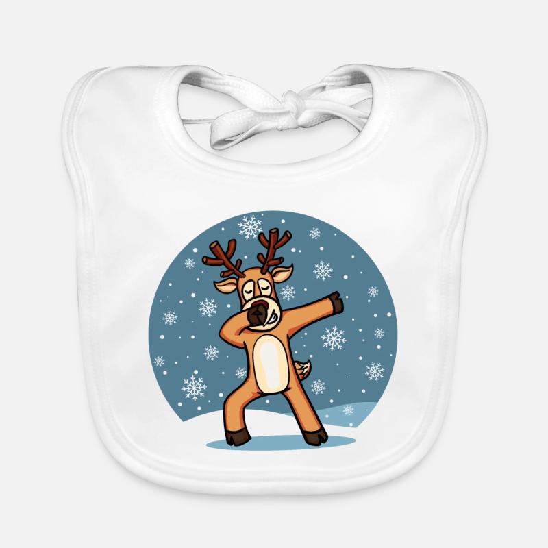 Sweet Dab Dabbing Dindeer Dancing Christmas Xmas - Bavoir bio Bébé - blanc