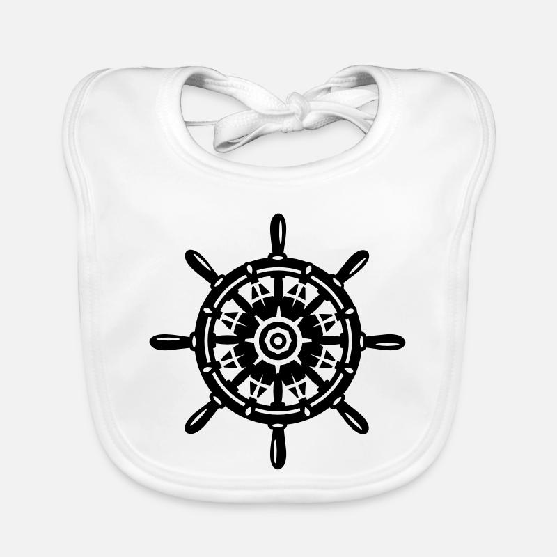 A ship wheel Organic Baby Bibs