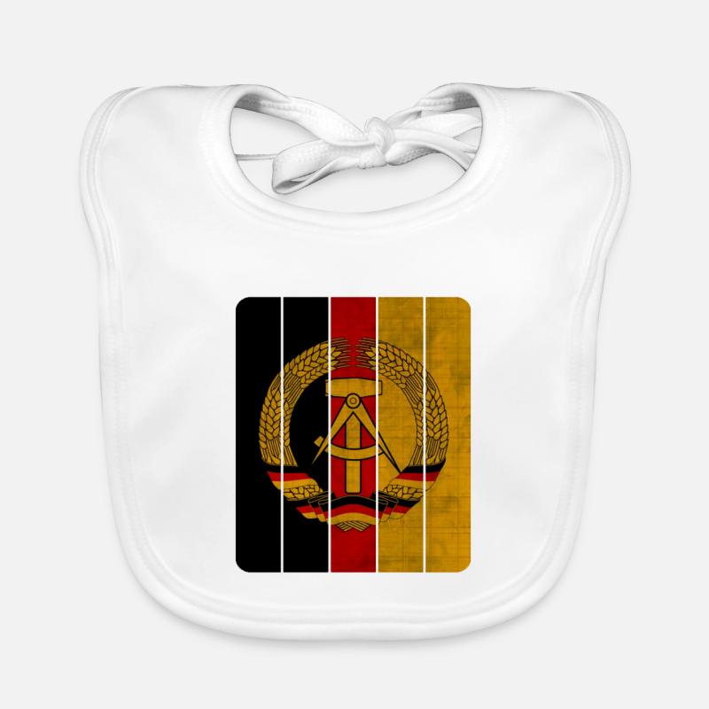 Barres de DDR dans le design vintage / cadeau ostalgie - Bavoir bio Bébé - blanc