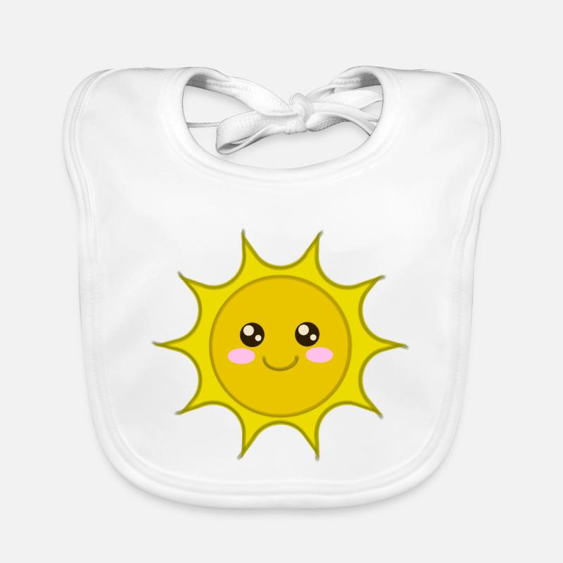 Soleil, mignon mignon soleil, soleil, cool bébé chemise - Bavoir bio Bébé - blanc