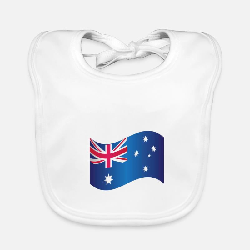 Australische Flagge - Baby Bio-Lätzchen - Weiß