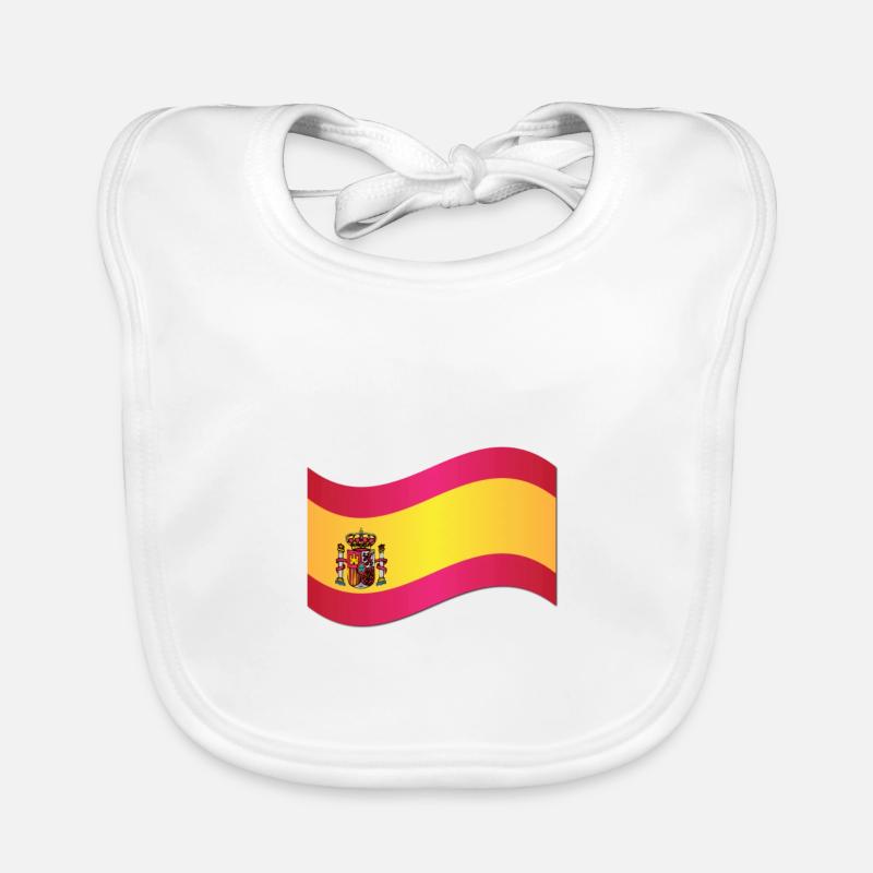 Drapeau espagnol - Bavoir bio Bébé - blanc