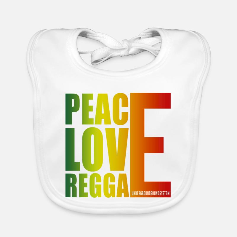 Paix Amour Reggae Gradient Bavoir bio Bébé