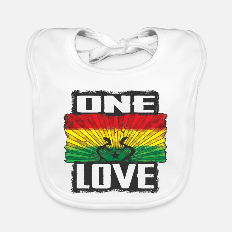 One Love Reggae Rastafari Design Baby Bio-Lätzchen