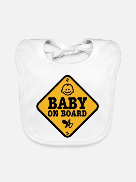 baby on board - Baby Bio-Lätzchen - Weiß - Vorne