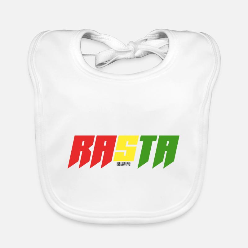 Logo du bloc de couleur Rasta - Bavoir bio Bébé - blanc