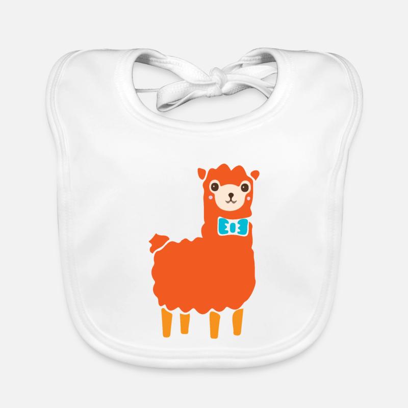 Alpagas - Bavoir bio Bébé - blanc
