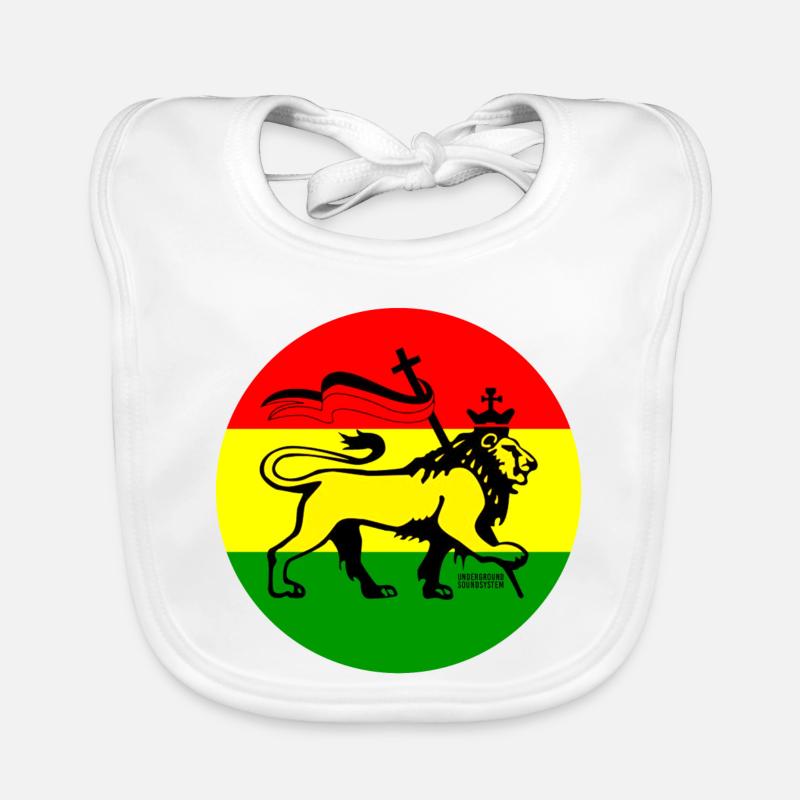 Lion de Juda dans le style rastafari Bavoir bio Bébé
