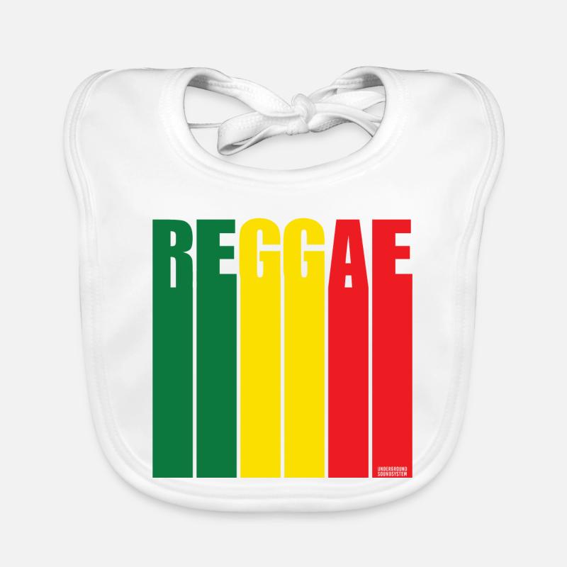 Reggae Farbblock Banner - Baby Bio-Lätzchen - Weiß