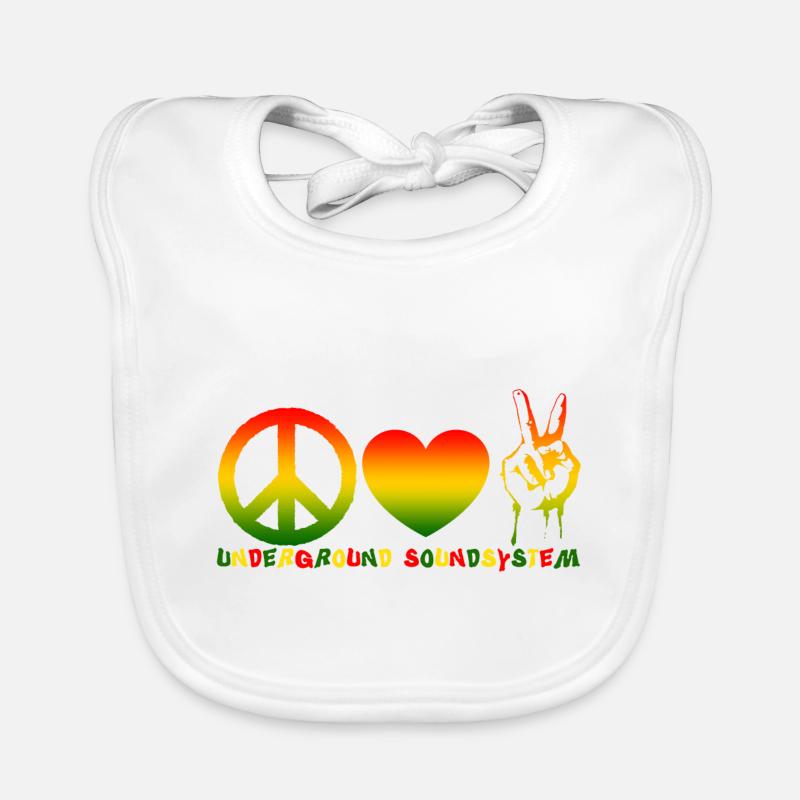 Système de son Peace Love - Bavoir bio Bébé - blanc