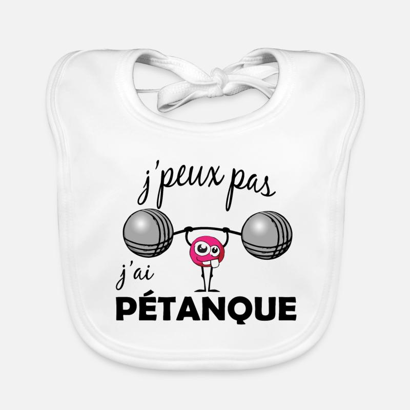 JPEUX PAS JAI PETANQUE - Bavoir bio Bébé - blanc