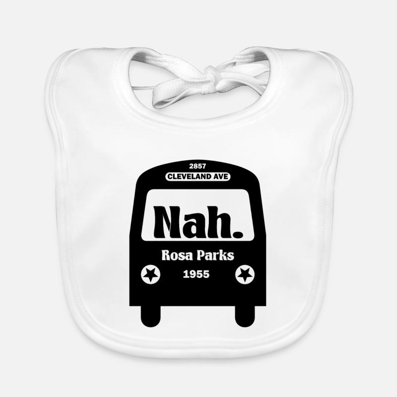 Fermer Rosa Parks Bus Afro Peace Tolerance Gift - Bavoir bio Bébé - blanc