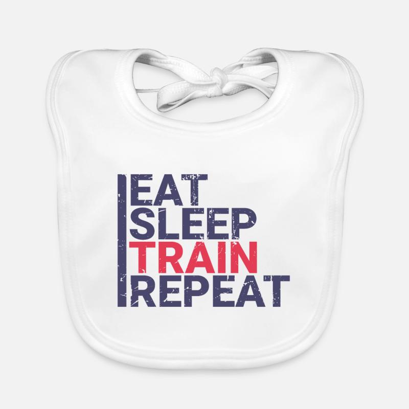 Eat Sleep Train Repeat Baby Bio-Lätzchen