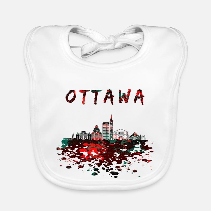 Ottawa Skyline / Canada Gift City Organic Baby Bibs