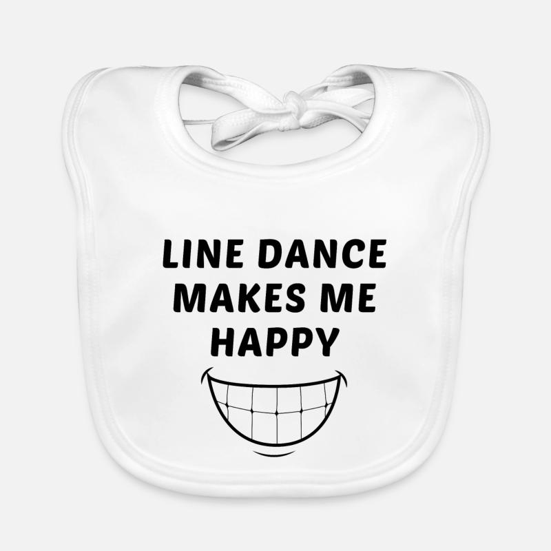 Devise linedancer : Line dance makes me happy Bavoir bio Bébé