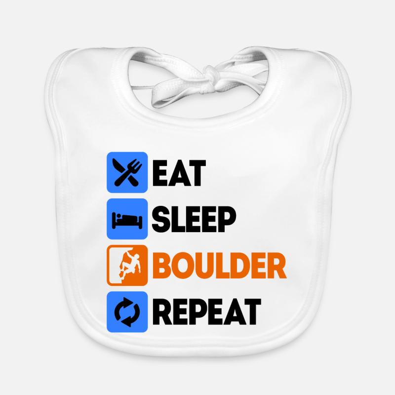 Boulder Bouldering Escalade Sans dire de corde - Bavoir bio Bébé - blanc