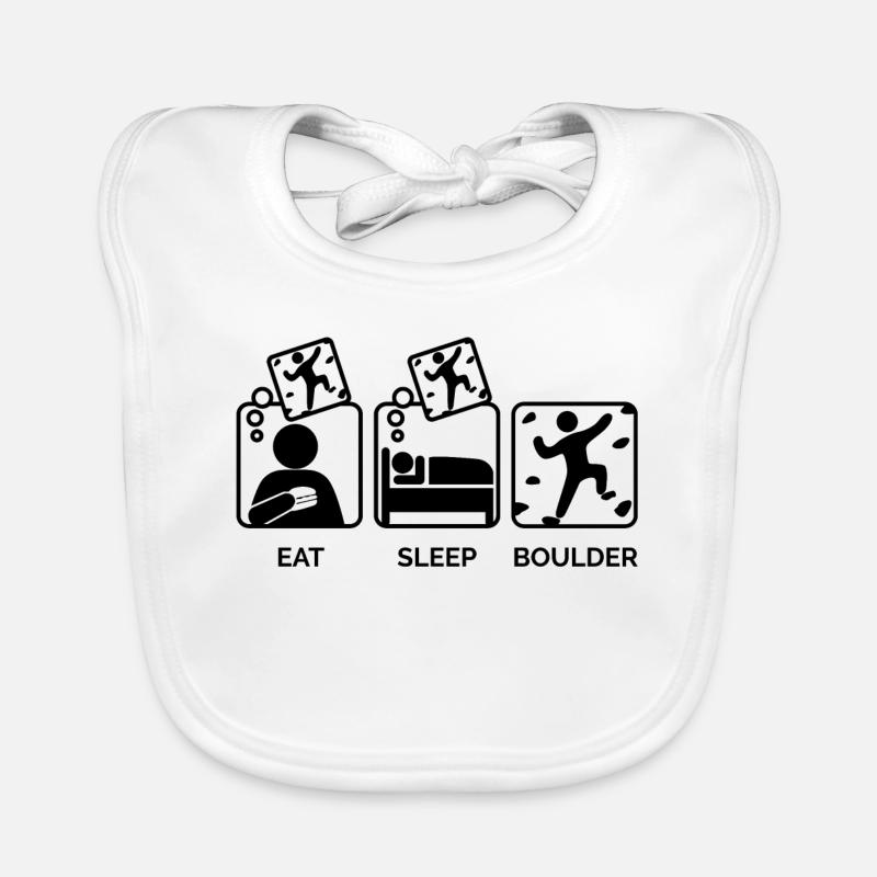 Rocher, escalade, alpinisme, manger, dormir, dire Bavoir bio Bébé