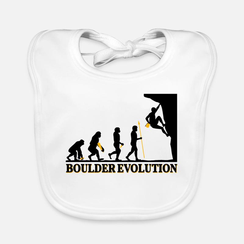 Boulder Evolution Klettern Bergsteigen Spruch Baby Bio-Lätzchen