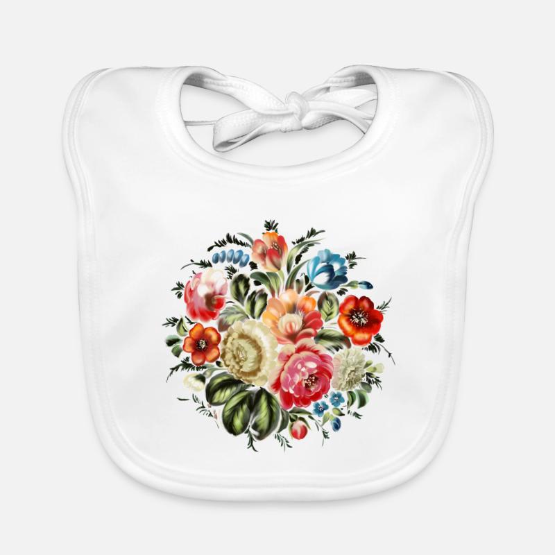 Blumen Zhostovo Baby Bio-Lätzchen