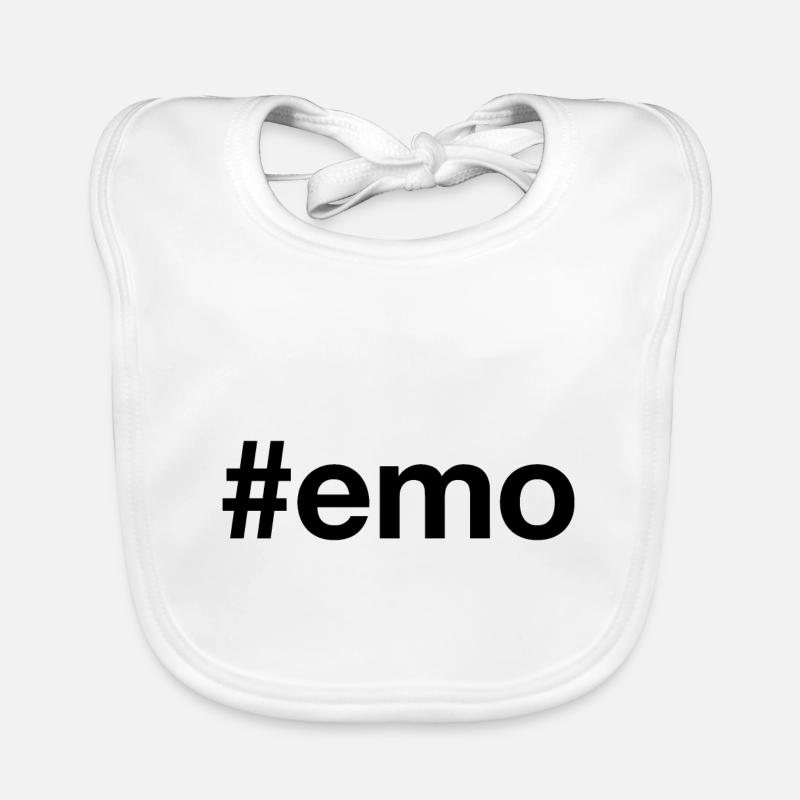EMO Hashtag emotional - Baby Bio-Lätzchen - Weiß