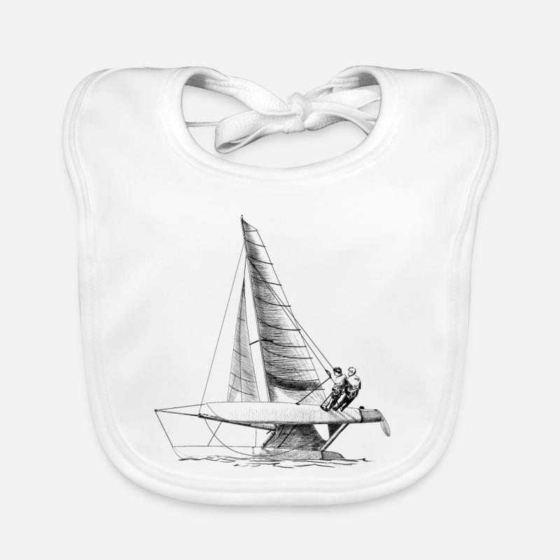 catamaran - Bavoir bio Bébé - blanc