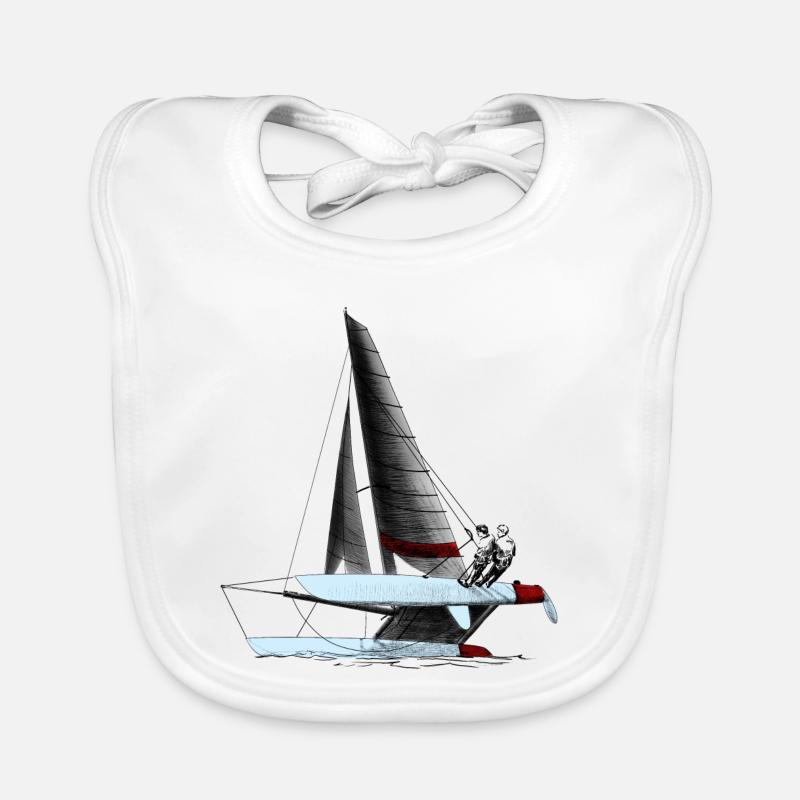 catamaran - Bavoir bio Bébé - blanc