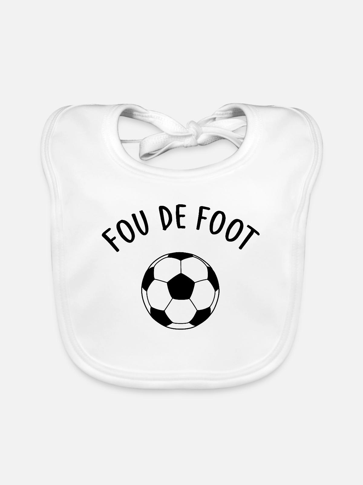 FUßBALLFAN - Baby Bio-Lätzchen - Weiß - Vorne