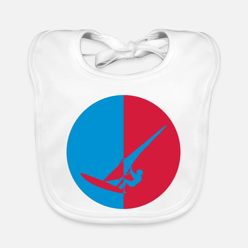 Planche à voile / Véliplanchiste / Windsurf / - Bavoir bio Bébé - blanc