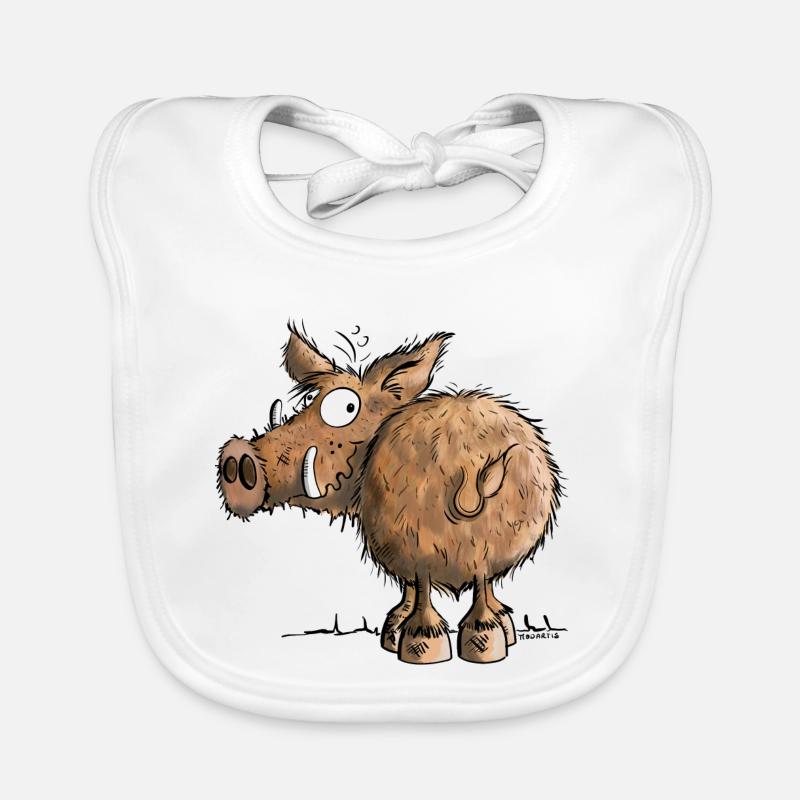 Da steht eine Wildsau I Wildschwein Cartoon  Baby Bio-Lätzchen