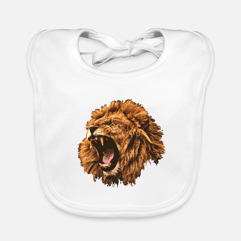 brüllender Löwe Geschenk - Baby Bio-Lätzchen - Weiß