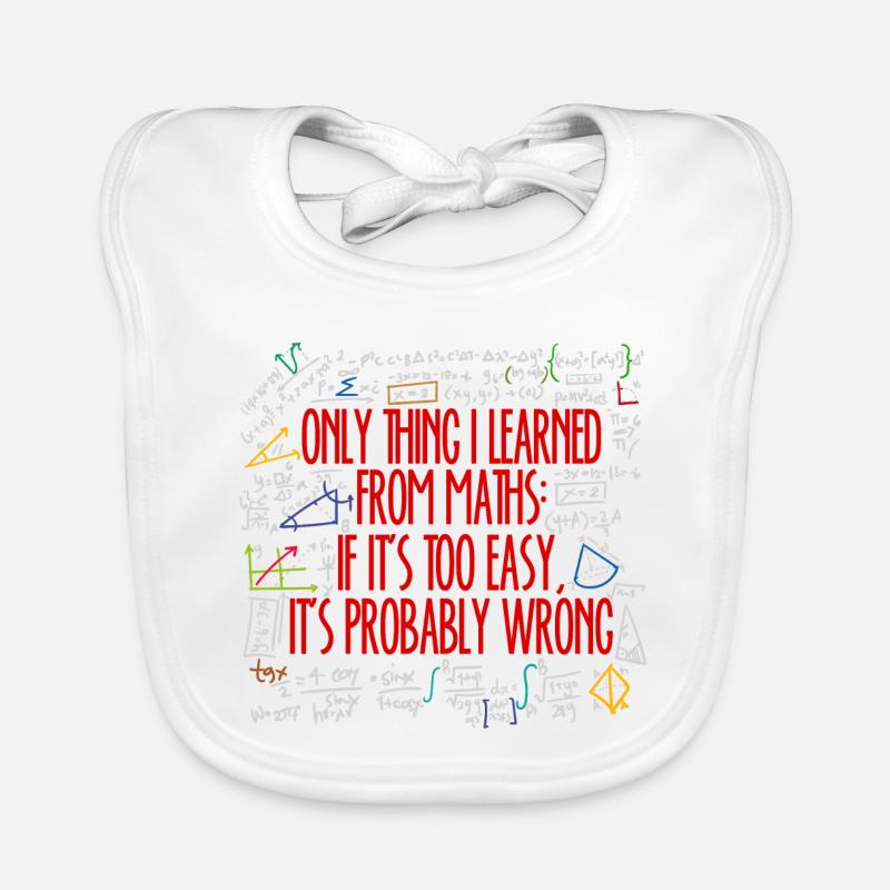Math Math Algèbre Calcul De Dictons Drôles Bavoir bio Bébé