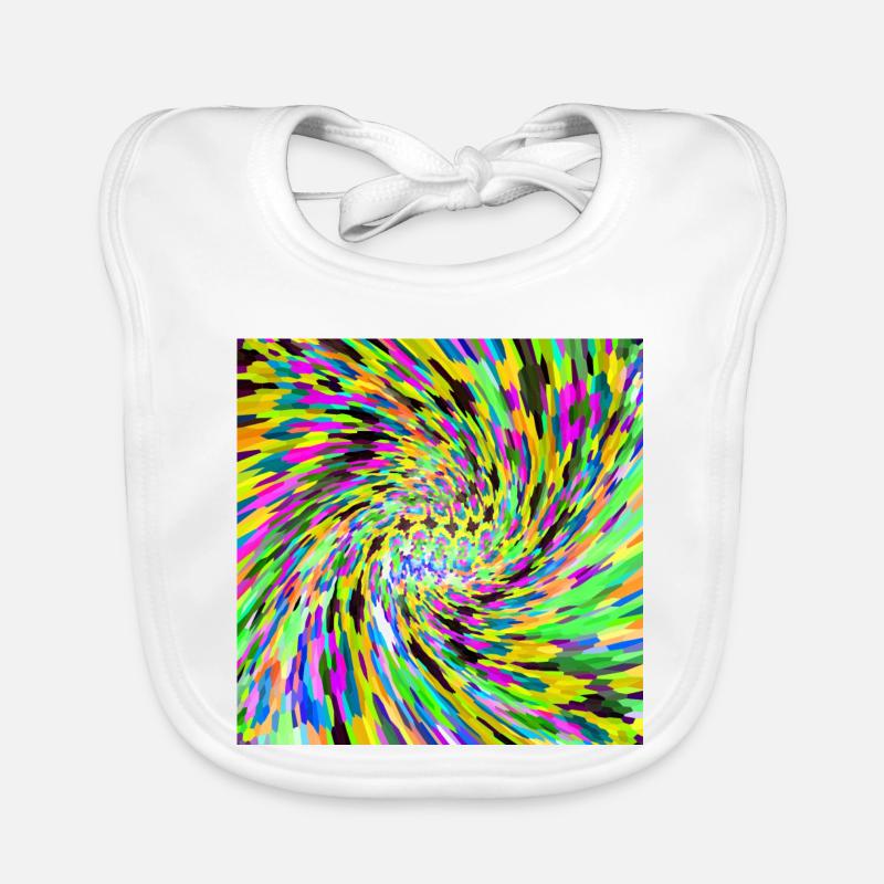 Psychedelic vortex - Organic Baby Bibs - white
