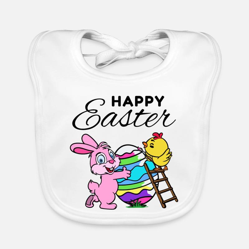 Joyeuses Pâques Lapin de Pâques Poussin de Pâques Sweet Bavoir bio Bébé