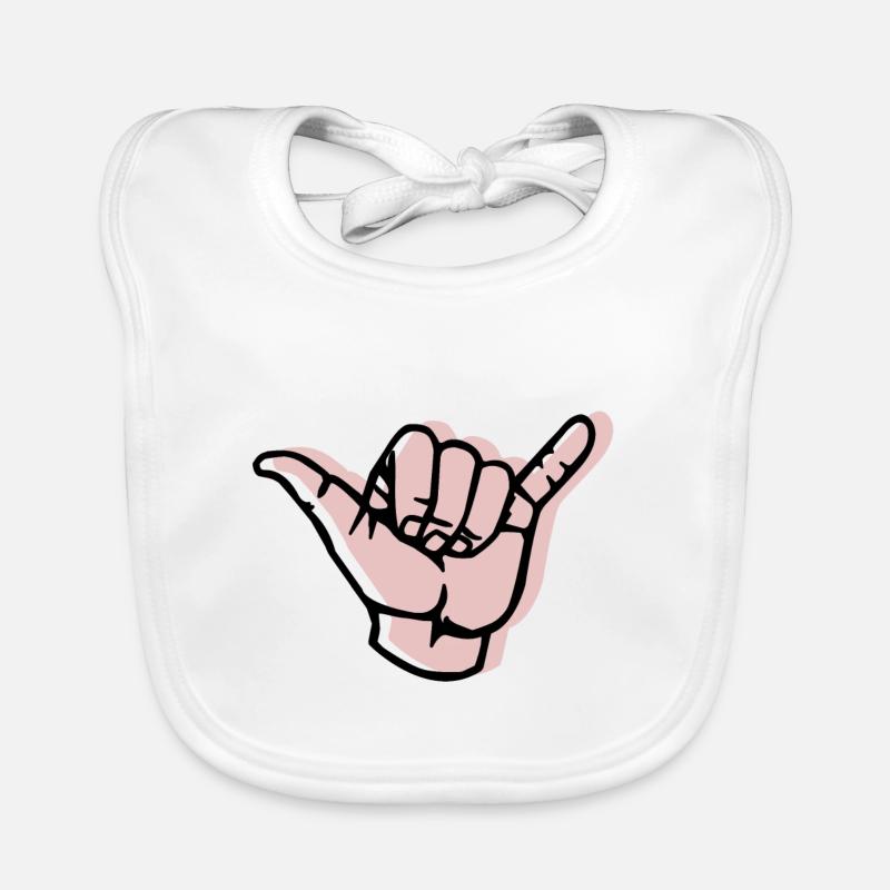 Hand - Shaka - Versatz Baby Bio-Lätzchen