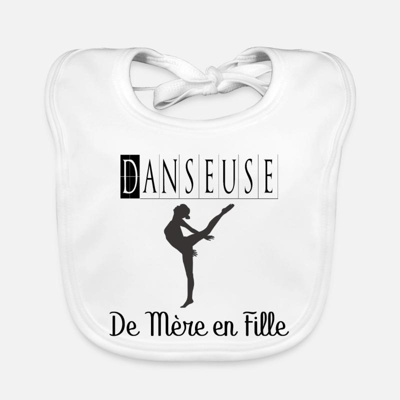 Danseuse de Mère en Fille Danse - Bavoir bio Bébé - blanc