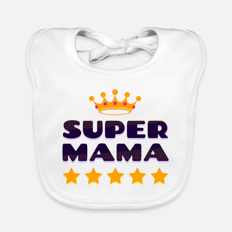 Muttertag Super Mama Beste Mutter Mutti Mami Baby Bio-Lätzchen