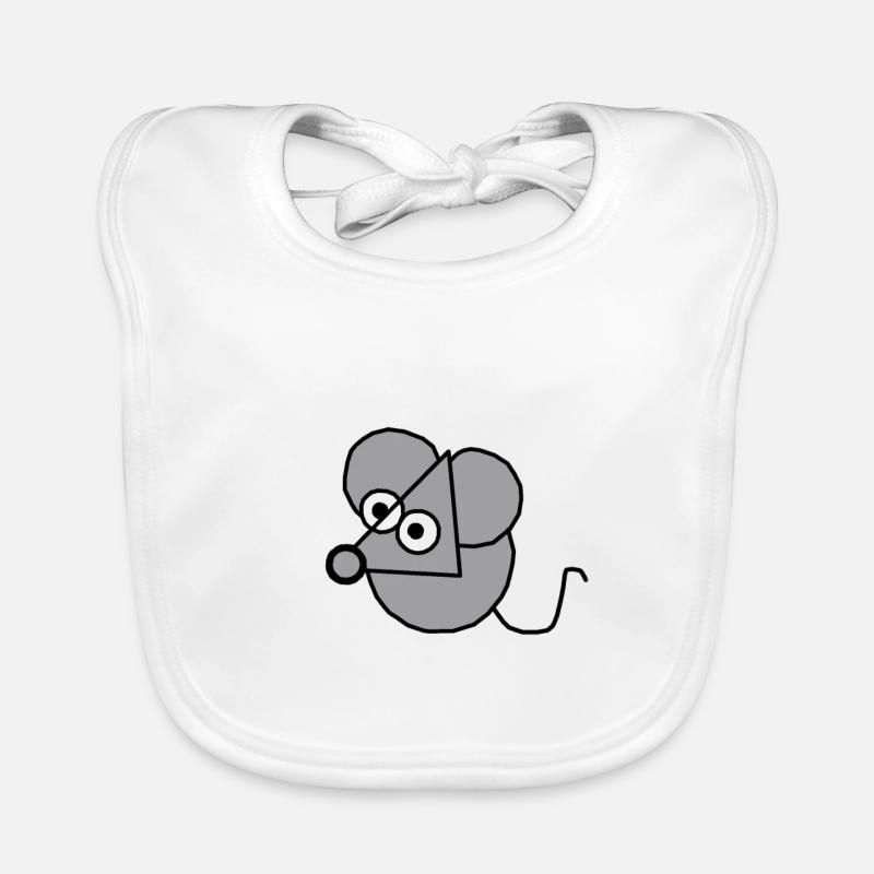 La souris - Bavoir bio Bébé - blanc