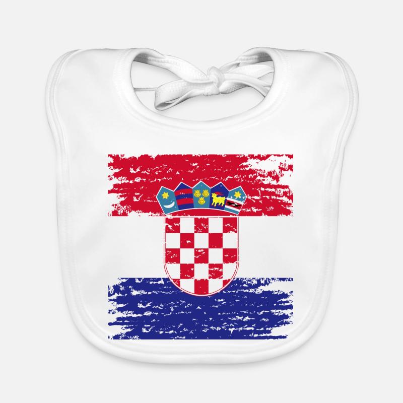 Drapeau Croate Authentique Écusson Bavoir bio Bébé