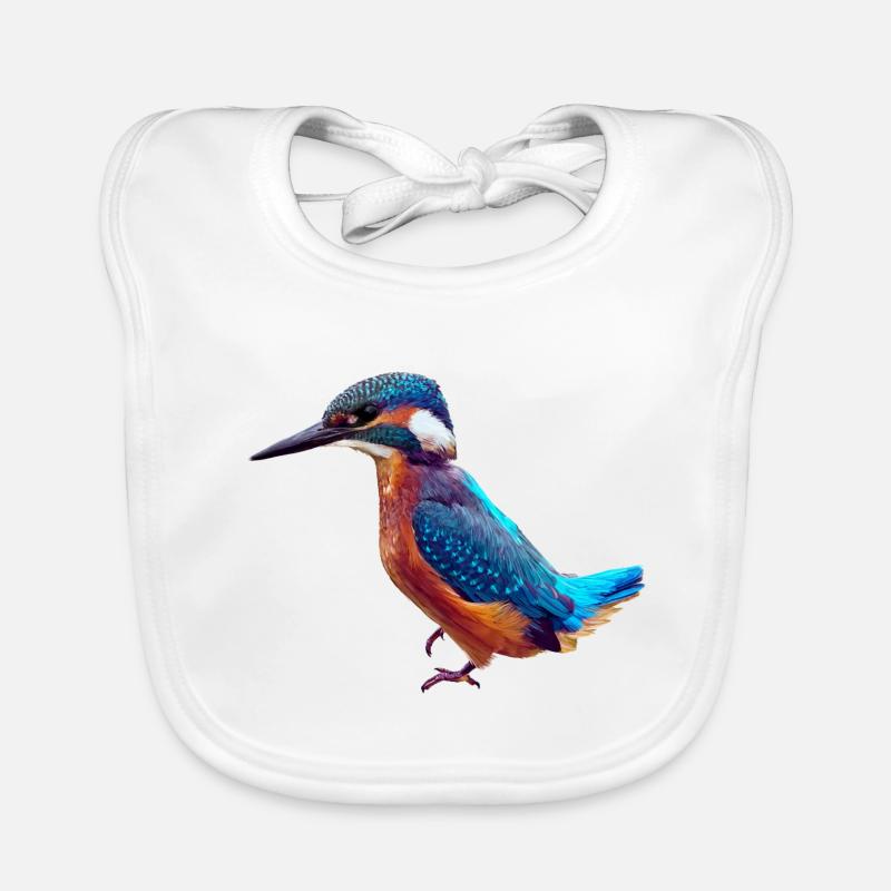 Eisvogel - Baby Bio-Lätzchen - Weiß