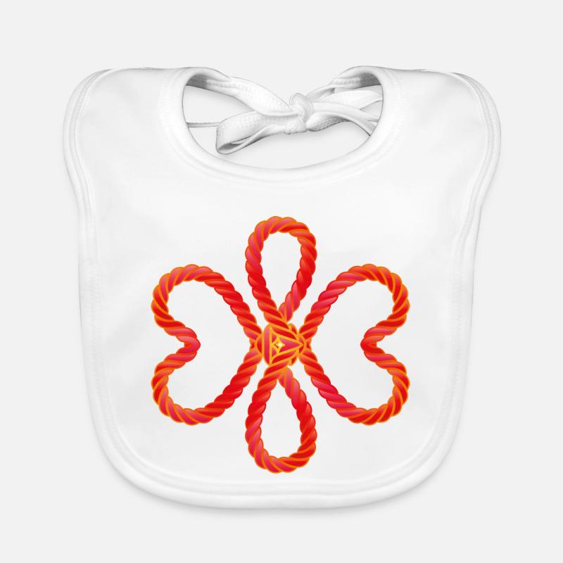 heart-shaped red intertwined cords Organic Baby Bibs