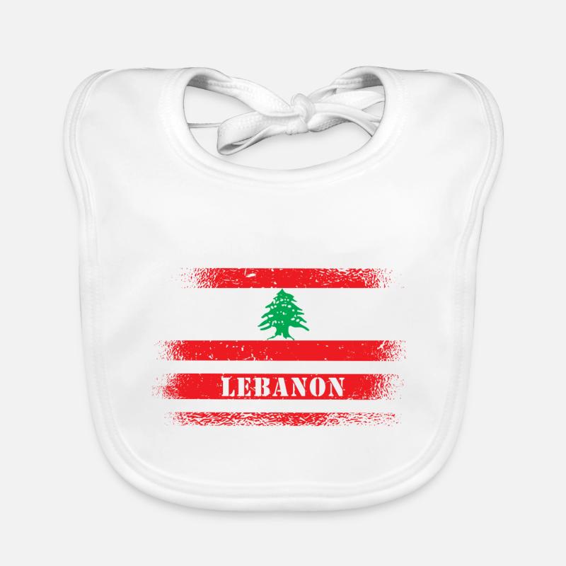 Liban drapeau vintage Bavoir bio Bébé