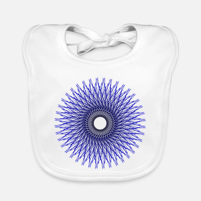 Blue radial star pattern Organic Baby Bibs