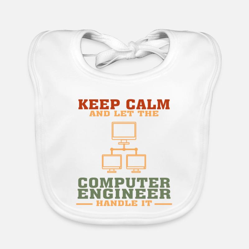 Bestseller Computer Engineer Tshirt, Keep Calm Organic Baby Bibs