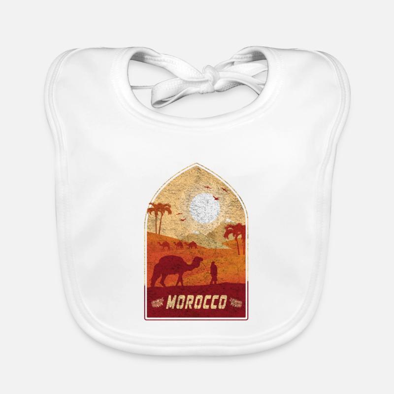 Morocco vintage camel design / gift idea Organic Baby Bibs