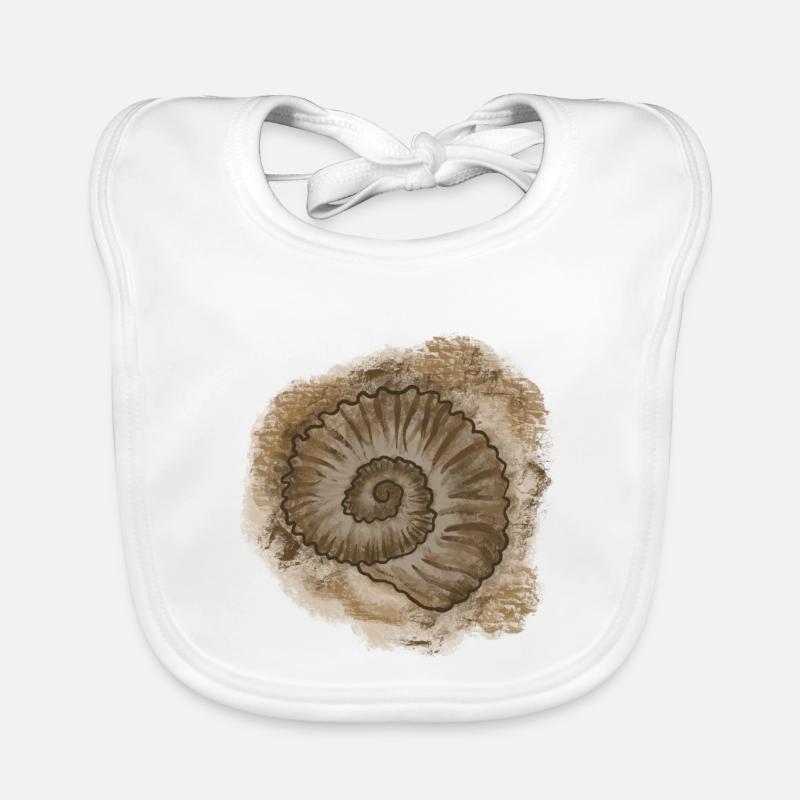 Antique Shell Illustration Organic Baby Bibs