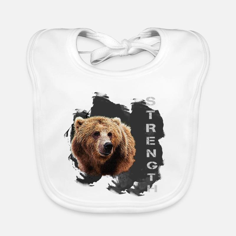 Force, Caractère, Ours Kodiak Bavoir bio Bébé