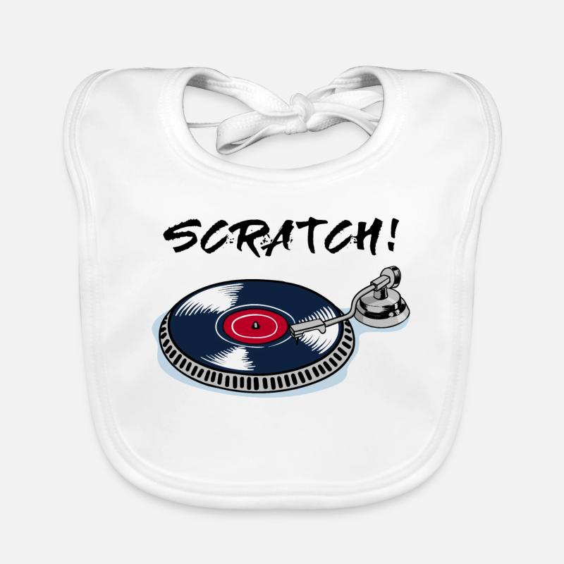 Scratch turntable record player beatbox vinyl Organic Baby Bibs